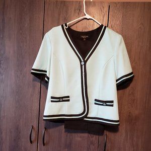 Two Piece Suit  14, BottLight Blue and Black Pants